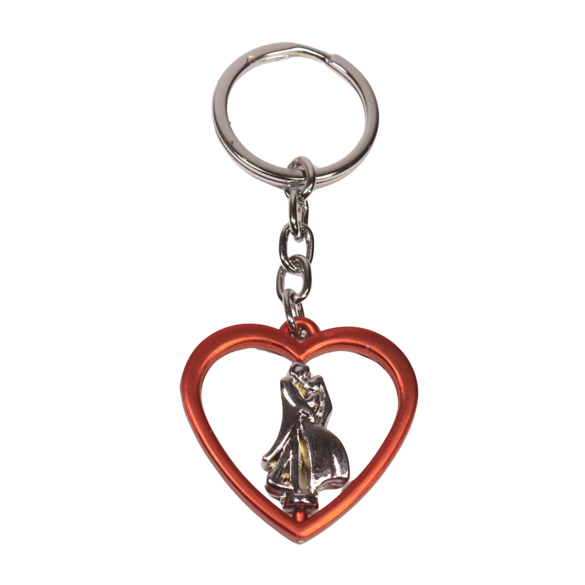 Heart Keychain – Premium Red & Silver Couple Key Ring