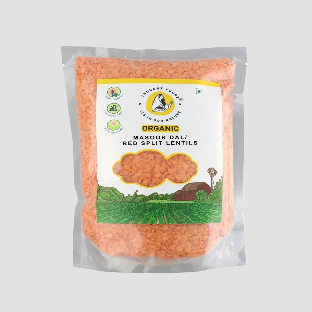 Lal Masoor Dal / Split Red Lentil | Organic | Unpolished | Protein Rich