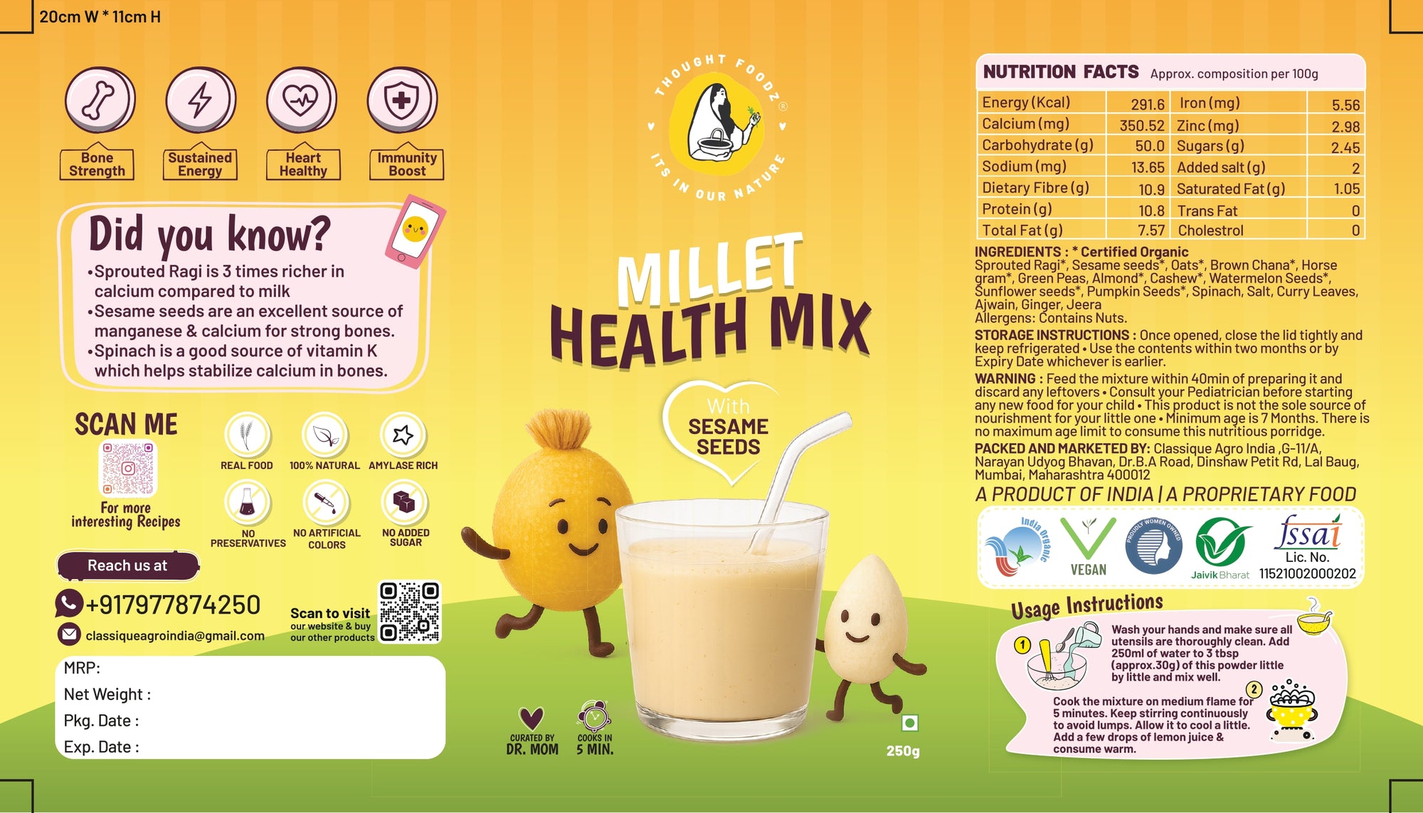 Organic Millet Health Mix with Sesame Seeds - 250g