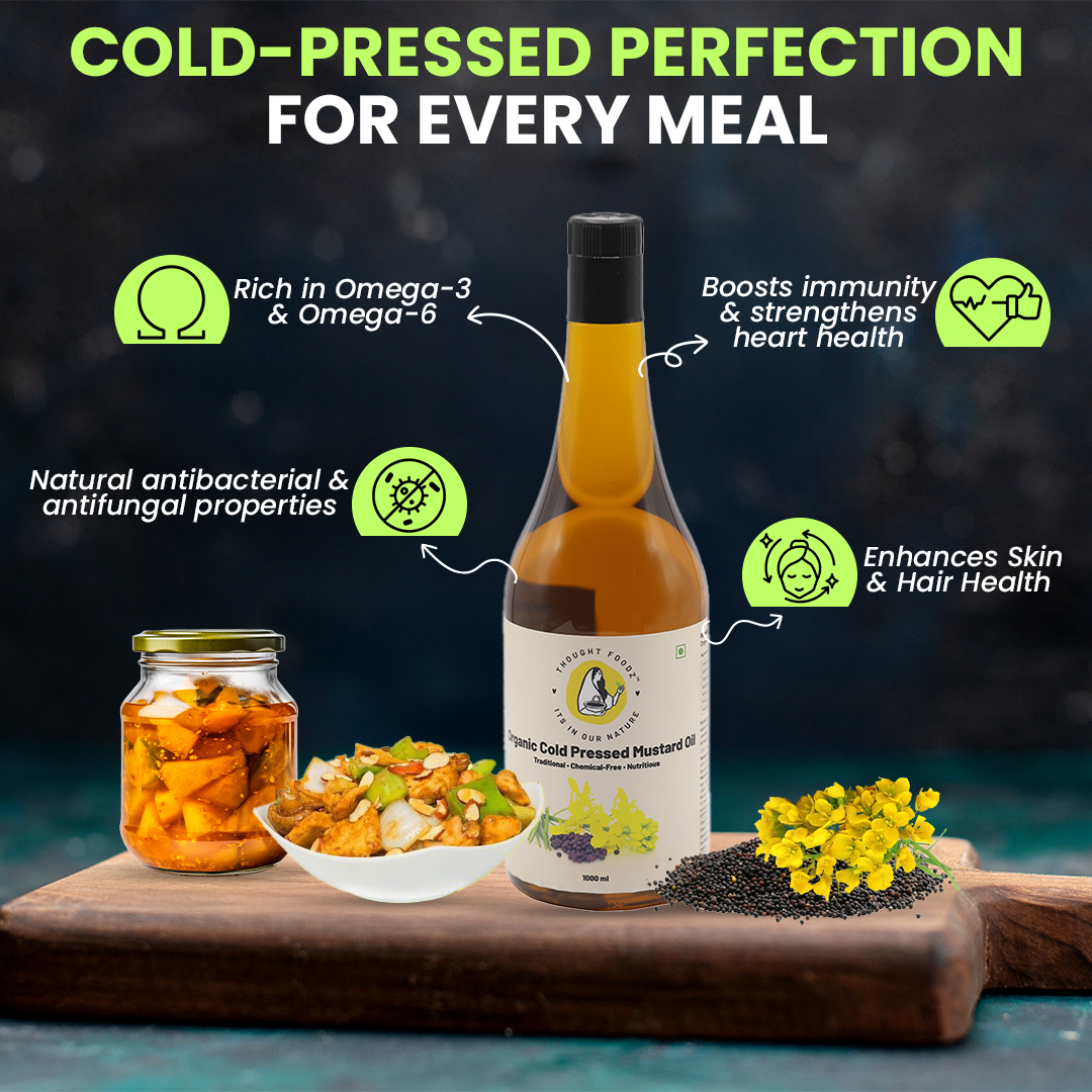Cold-Pressed Black Mustard Oil – 100% Pure & Wood-Pressed | Strong Aromatic Oil for Cooking, Pickling & Massage