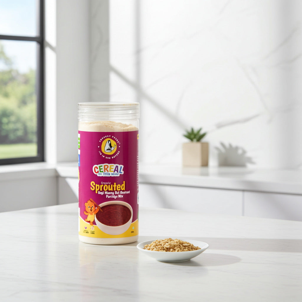 Organic Sprouted Ragi, Moong Dal & Beetroot Porridge Mix – Nutrient-Rich Baby Cereal - 250g