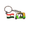 Autorikshaw green metal keyring / keychain