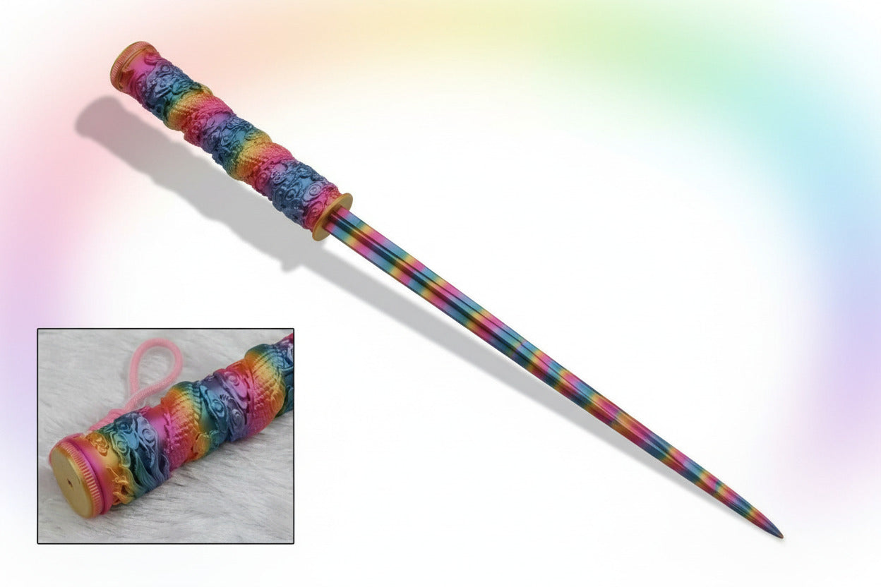 Rainbow Dragon 3‑D Printed Katana Sword (Decor & Cosplay) TPZ-01-A