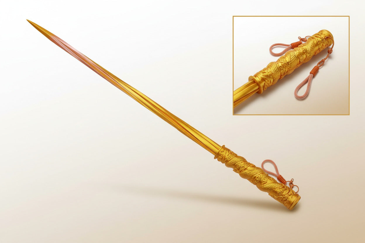 Golden Imperial Spear - 3D Printed Toy & Decor Prop (TPZ-01-B)