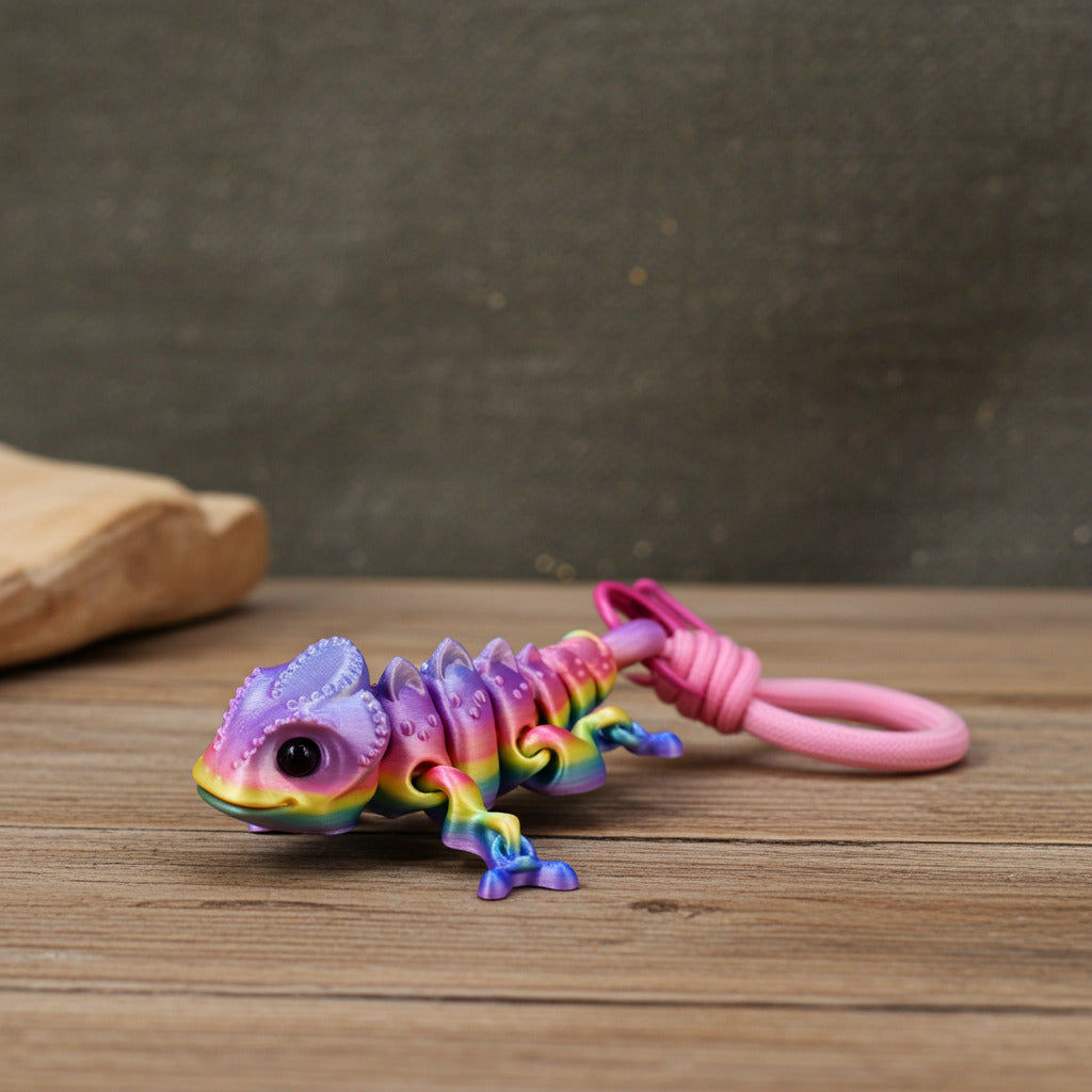 Enchanted Rainbow Chameleon Keychain (TPZ-05)