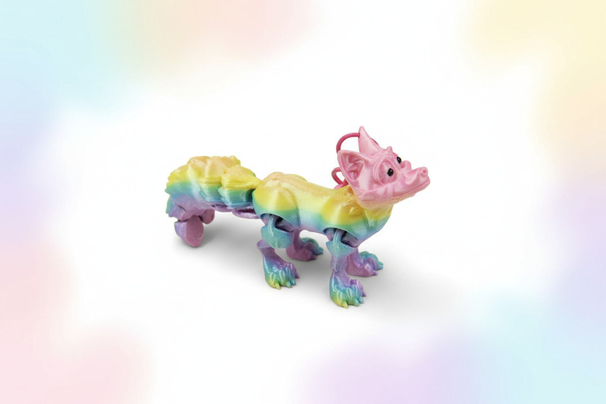 Rainbow Fox Keychain Charm (TPZ-08)