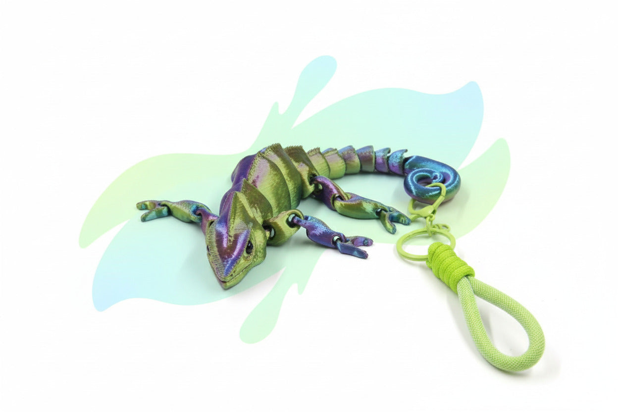 Emerald Iridescent Chameleon Keychain (TPZ-09)