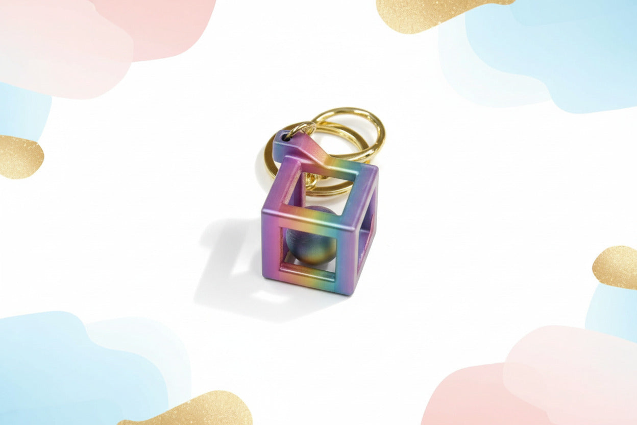 Prism Holo Cube Keychain (TPZ-10)