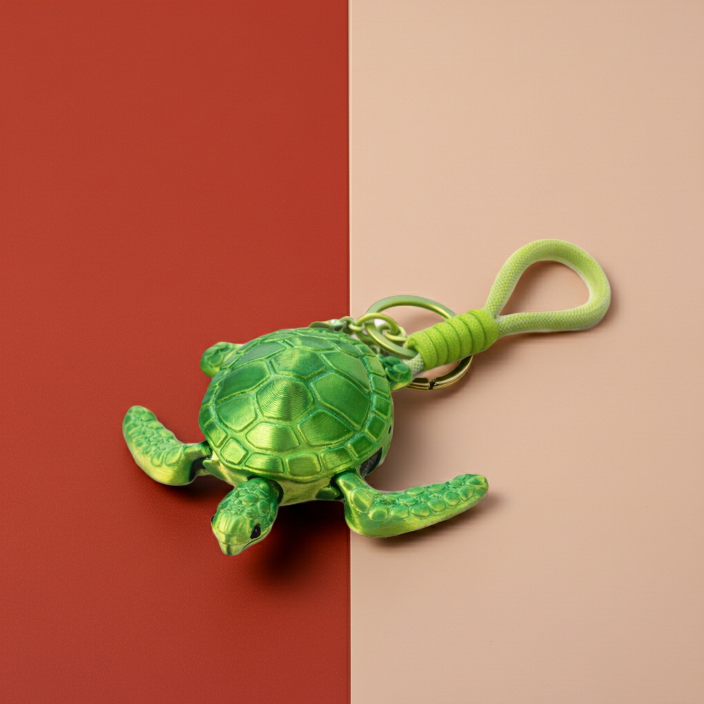 Metallic Green Sea Turtle Keychain (TPZ-21)