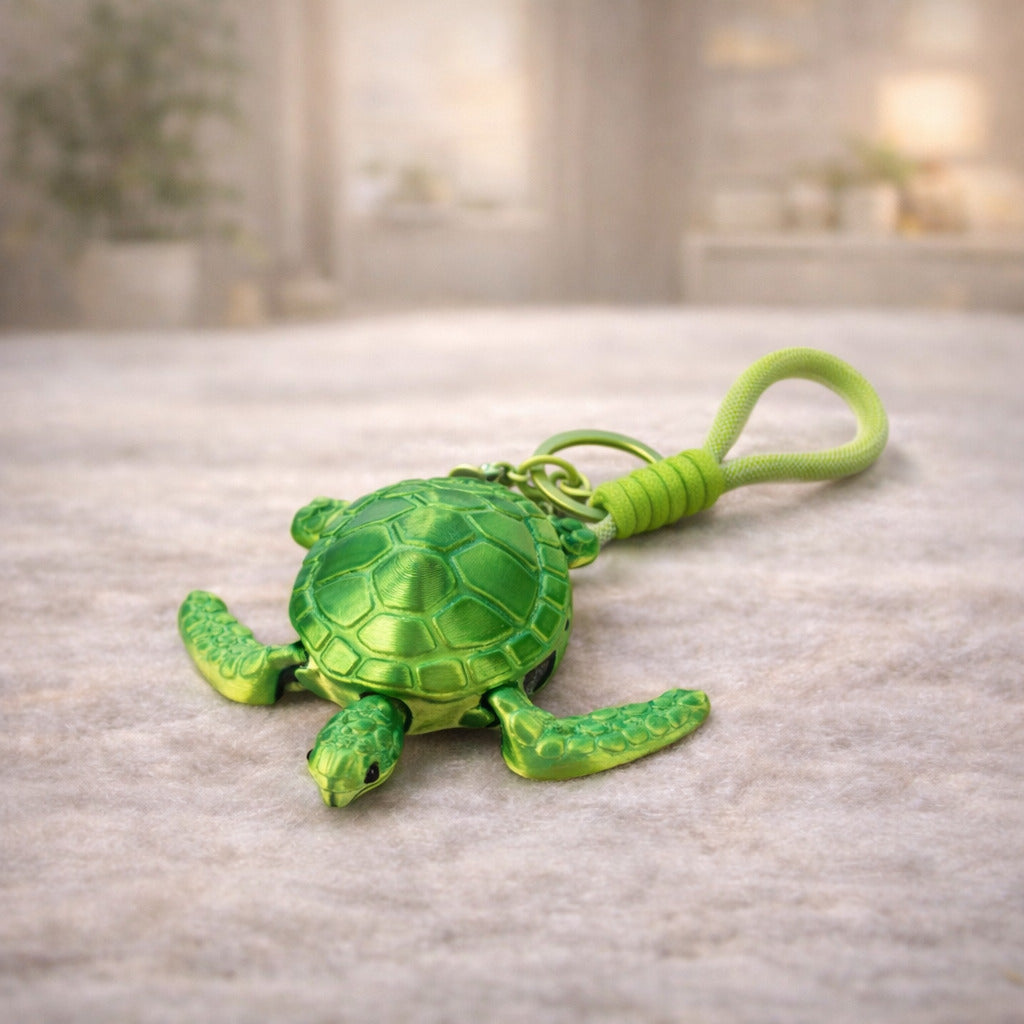Metallic Green Sea Turtle Keychain (TPZ-21)