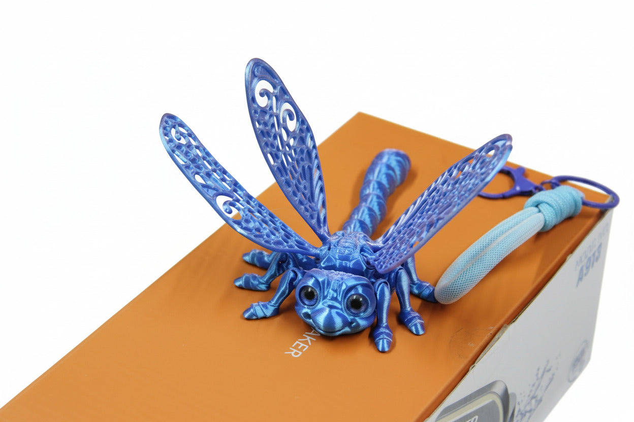 Metallic Blue Dragonfly Keychain (TPZ-22)