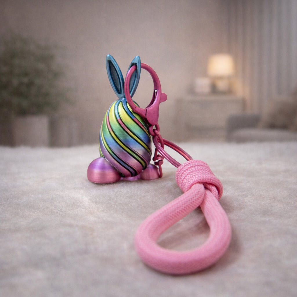 Rainbow Bunny Egg Keychain (TPZ-26)