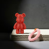 Red Lattice Teddy Bear Keychain (TPZ-30)