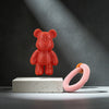 Red Lattice Teddy Bear Keychain (TPZ-30)