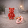 Red Lattice Teddy Bear Keychain (TPZ-30)