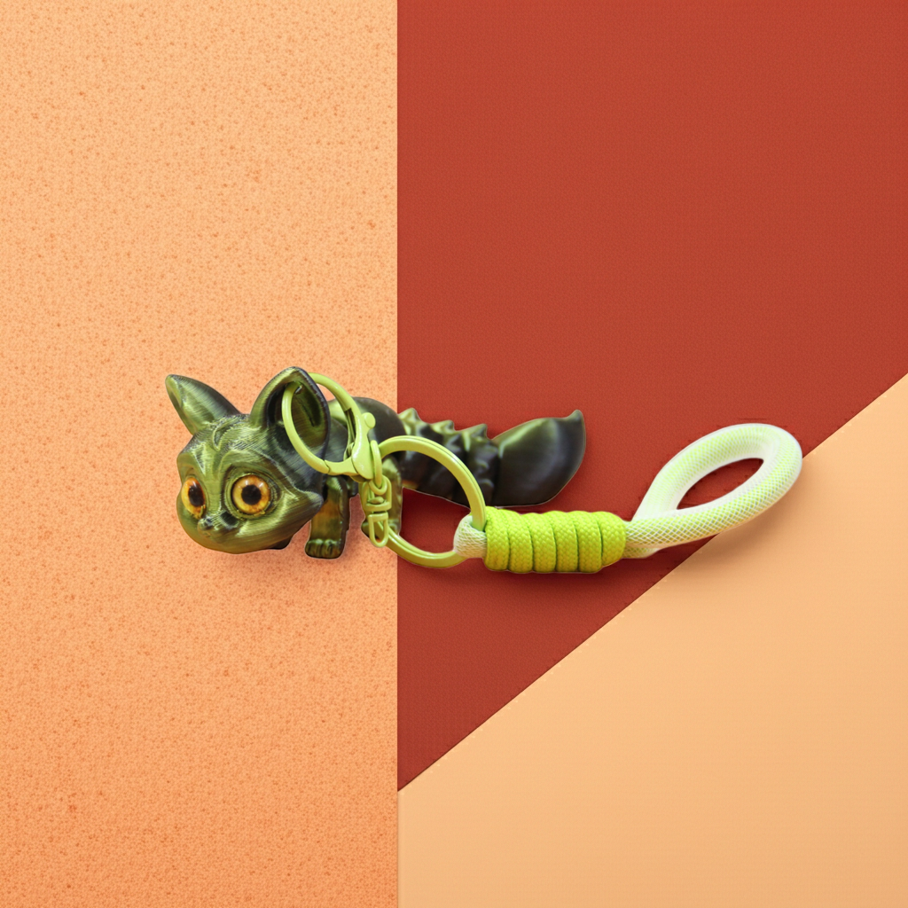 Mystic Cat Flex Keychain – Cute Animal Key Holder (TPZ-38)