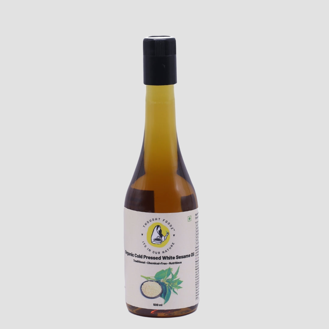 Cold-Pressed White Sesame Oil – 100% Natural & Wood-Pressed | Pure Til Oil for Cooking, Skin, Hair & Ayurvedic Use