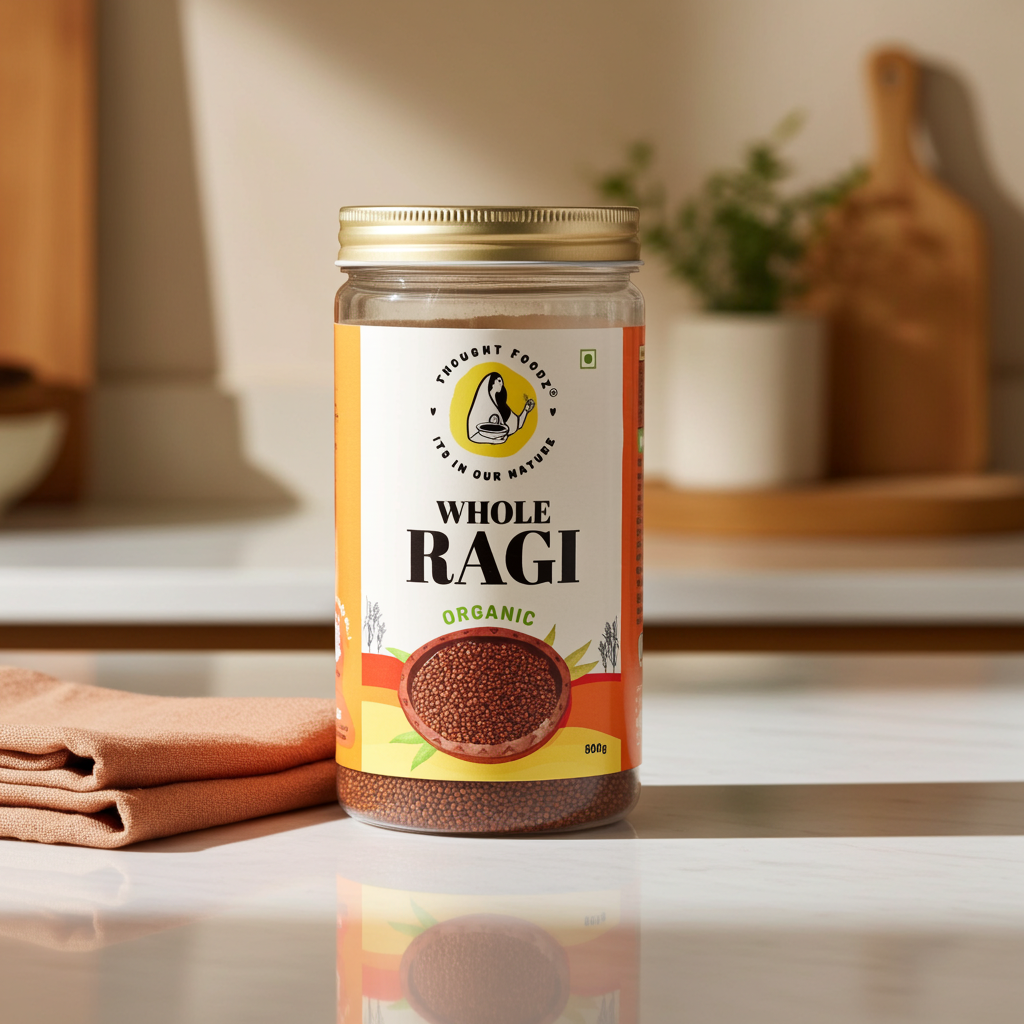 Whole Ragi (Finger Millet) – Organic  100% Natural, Gluten-Free Ancient Grain | High Calcium & Iron Superfood - 500g