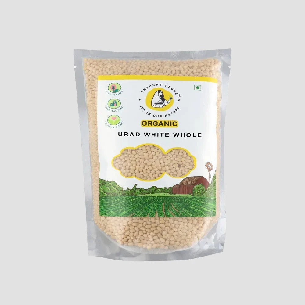 Urad Whole | Sabut Udid/Urad Gota | White | Organic | Unpolished | Rich in Protein, Iron & Fiber